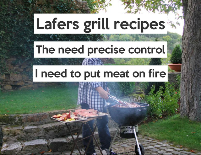 Lafers grill recipes
The need precise control
I need to put meat on fire
