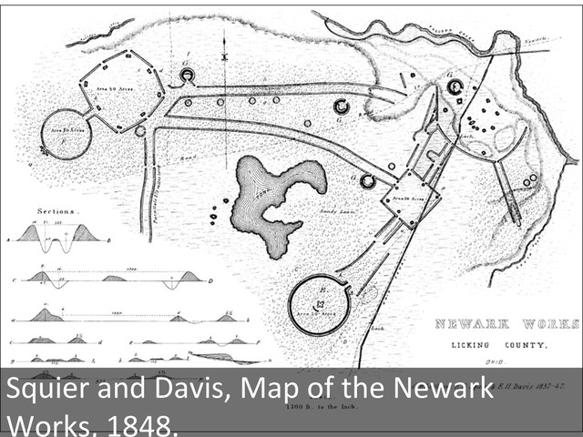 Squier	  and	  Davis,	  Map	  of	  the	  Newark	  
Works,	  1848.	  
