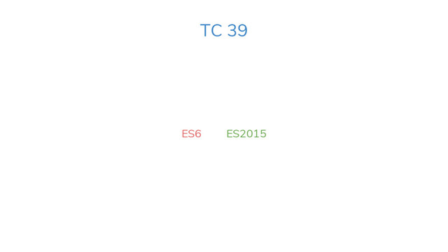 ES6 ES2015
TC 39
