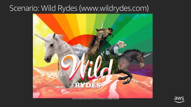 © 2019, Amazon Web Services, Inc. or its affiliates. All rights reserved.
Scenario: Wild Rydes (www.wildrydes.com)
