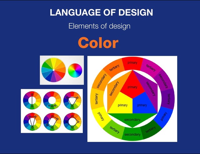 DESIGN BASIC TRAINING
LANGUAGE OF DESIGN
Elements of design
Color
