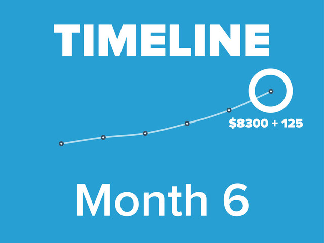 Month 6
TIMELINE
$8300 + 125
