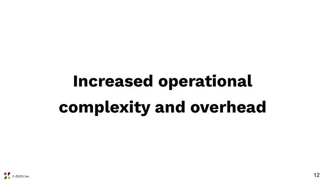 © ZOZO, Inc.
12
Increased operational
complexity and overhead
