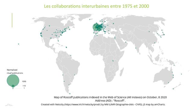 Les collaborations interurbaines entre 1975 et 2000
