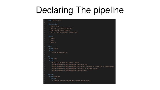 Declaring The pipeline
