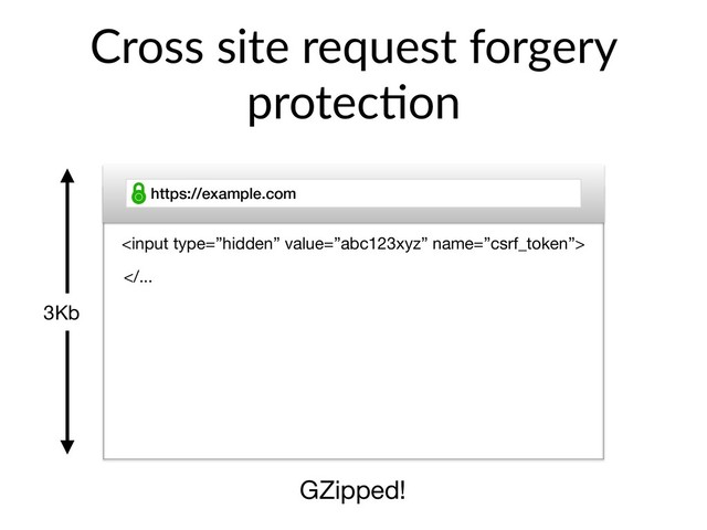 Cross site request forgery
protec@on
https://example.com
3Kb
GZipped!


