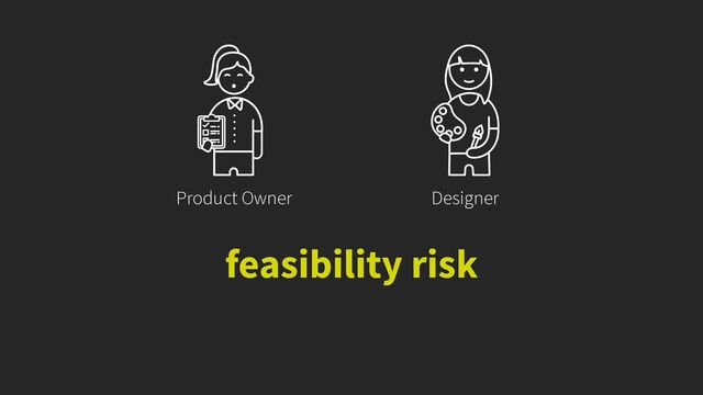 feasibility risk
Product Owner Designer
