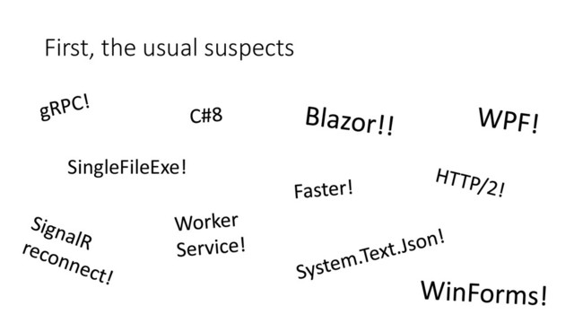 First, the usual suspects
SingleFileExe!
