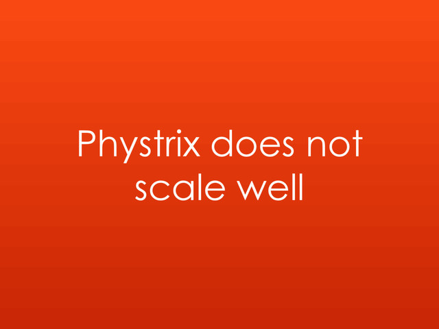 Phystrix does not
scale well
