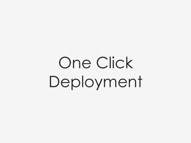 One Click
Deployment
