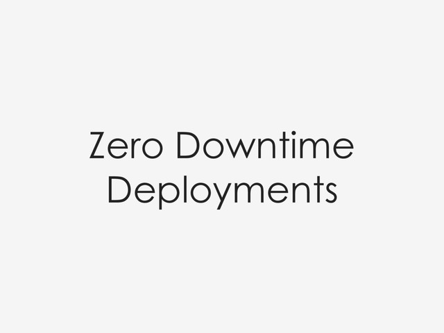 Zero Downtime
Deployments

