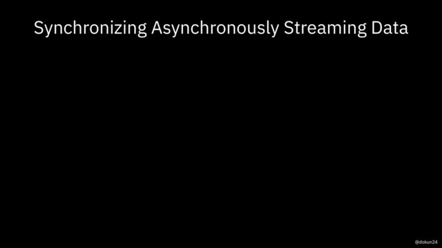 Synchronizing Asynchronously Streaming Data
@dokun24
