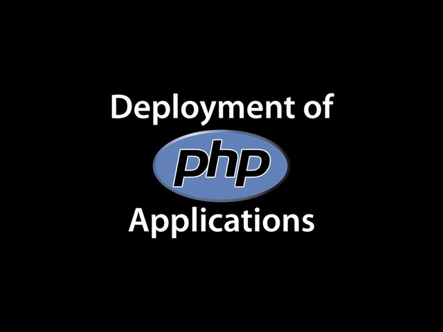 Applications
Deployment of
