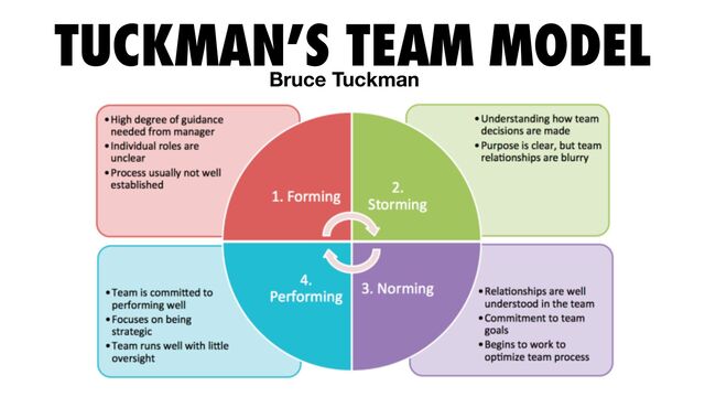 TUCKMAN’S TEAM MODEL
Bruce Tuckman
