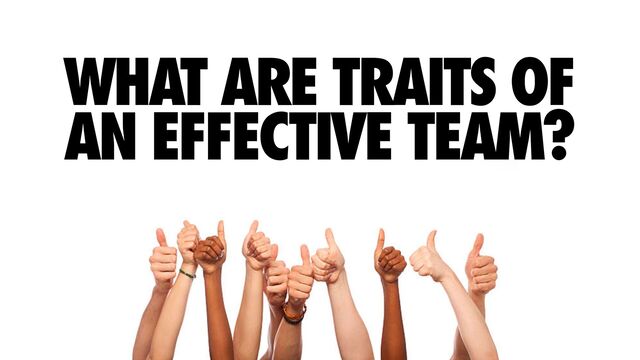 WHAT ARE TRAITS OF
AN EFFECTIVE TEAM?
