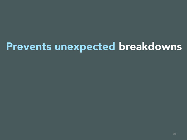 50	  
Prevents unexpected breakdowns


