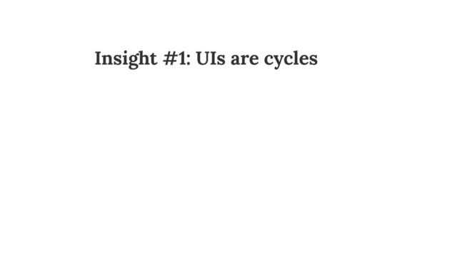 Insight #1: UIs are cycles
