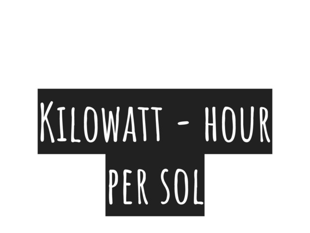 Kilowatt - hour
per sol
