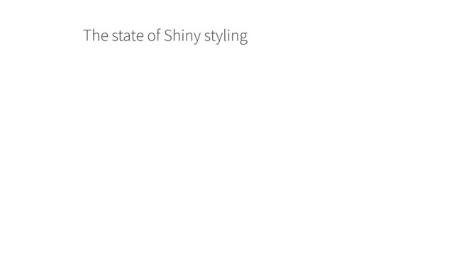 The state of Shiny styling
