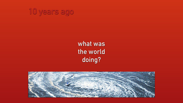 10 years ago
what was
the world
doing?

