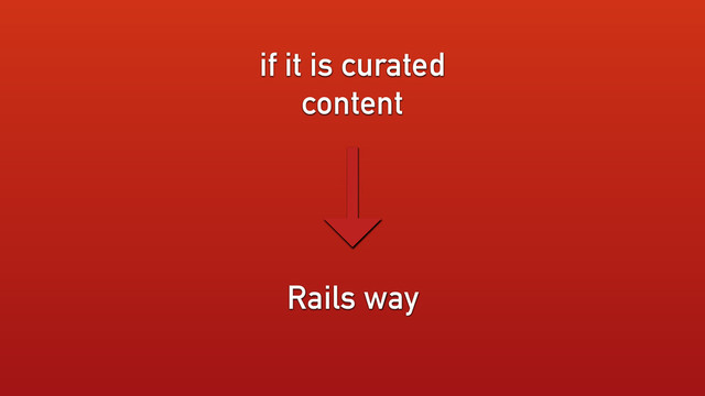 if it is curated
content
Rails way
→
