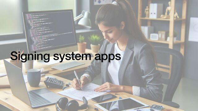 Signing system apps
