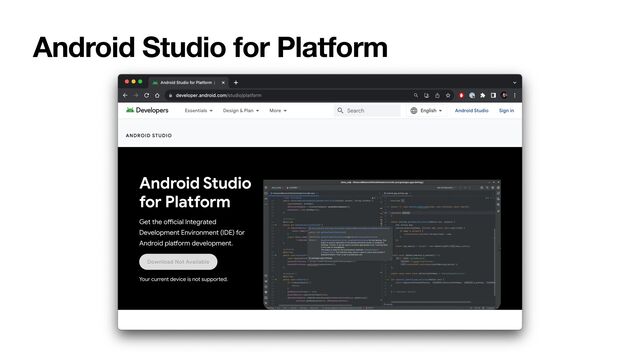 Android Studio for Platform
