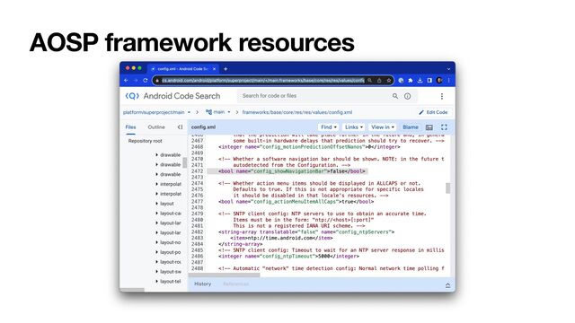 AOSP framework resources
