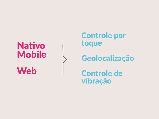 Controle  por 
toque  
Geolocalização  
Controle  de   
vibração
NaCvo 
Mobile  
Web
