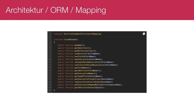Architektur / ORM / Mapping
