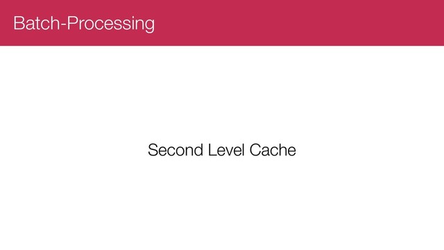 Batch-Processing
Second Level Cache
