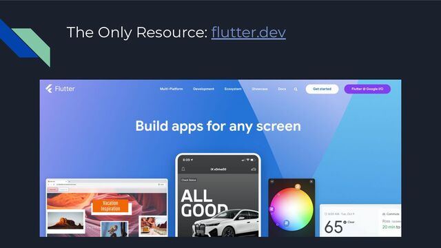 The Only Resource: ﬂutter.dev

