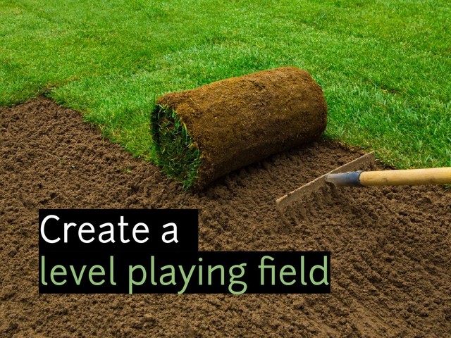 Create a
level playing ﬁeld
