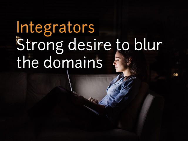 Integrators
Strong desire to blur
the domains
