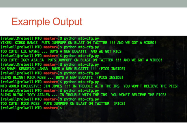 Example Output
