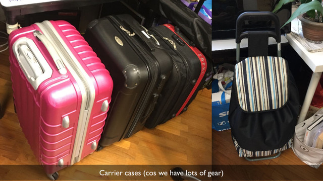 35
Carrier cases (cos we have lots of gear)
