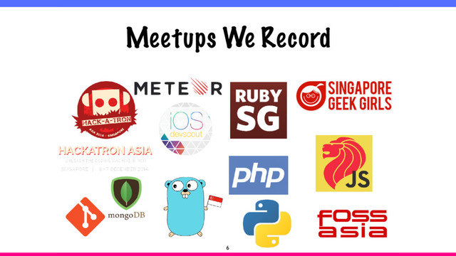 Meetups We Record
6

