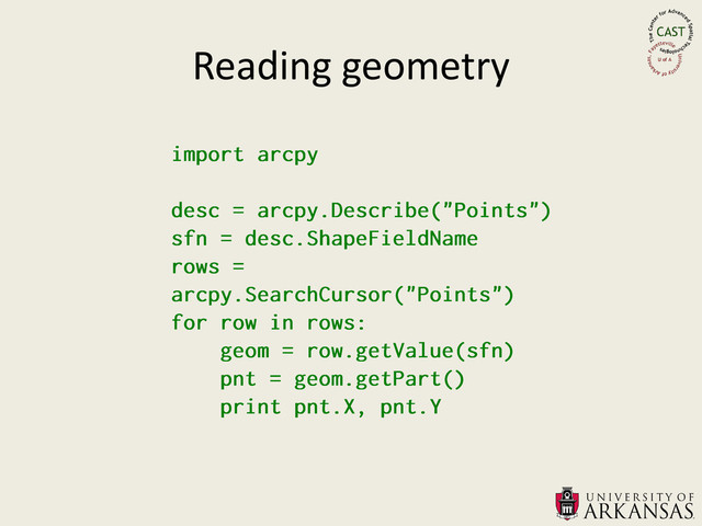 Reading geometry
