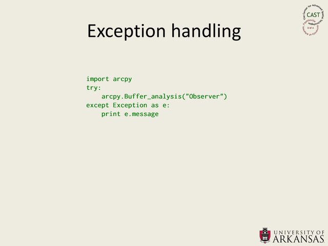 Exception handling
