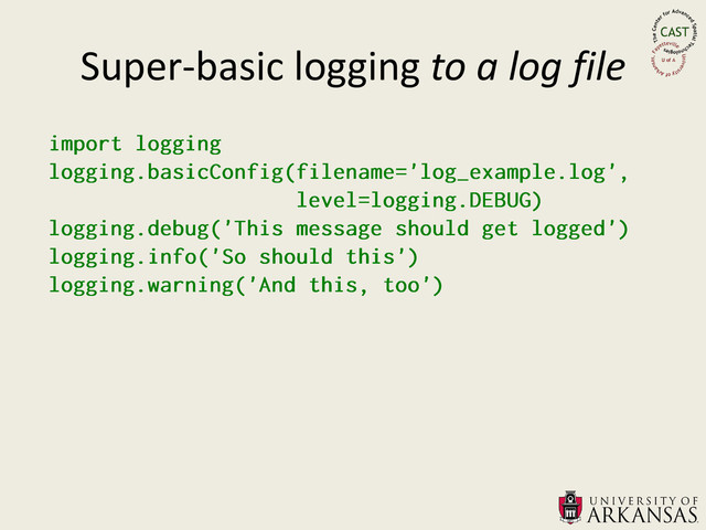 Super-basic logging to a log file
