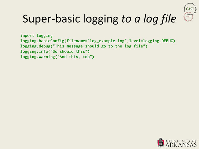 Super-basic logging to a log file
