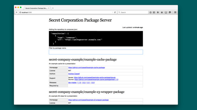 "repositories": [ 
{ 
"type": "composer", 
"url": "https://packageserver.example.com/" 
} 
] 
