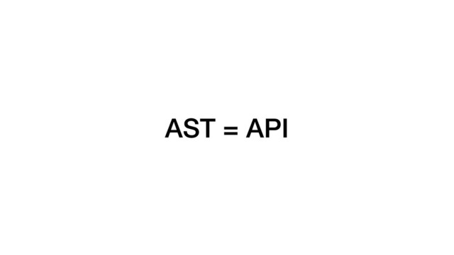 AST = API
