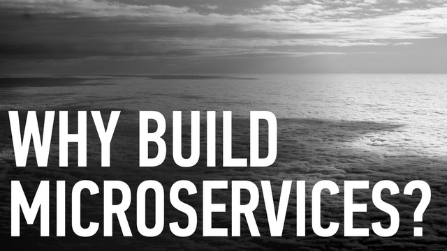WHY BUILD
MICROSERVICES?
