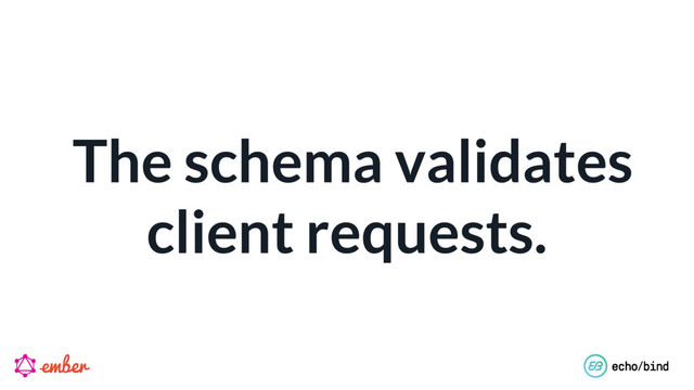 The schema validates 
client requests.

