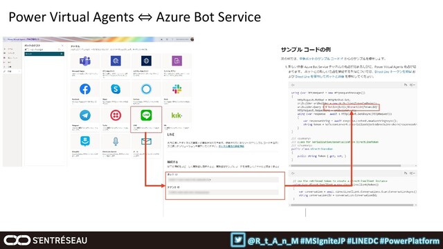 Power Virtual Agents ⇔ Azure Bot Service
