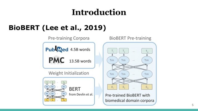 BioBERT (Lee et al., 2019)
5
Introduction
