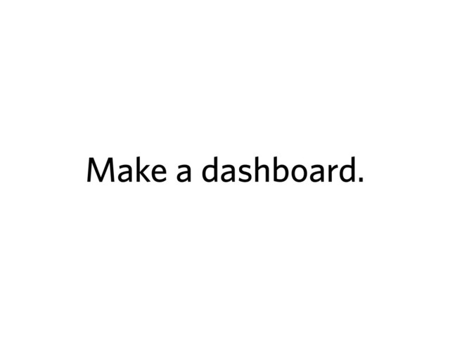 Make a dashboard.
