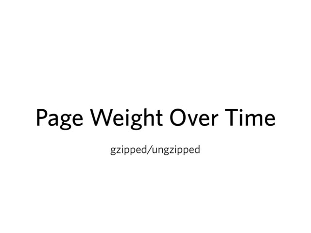 Page Weight Over Time
gzipped/ungzipped
