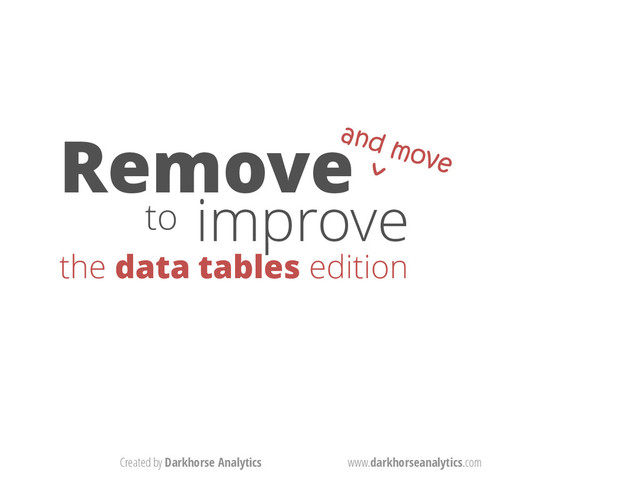Created by Darkhorse Analytics www.darkhorseanalytics.com
Remove
improve
to
the data tables edition
